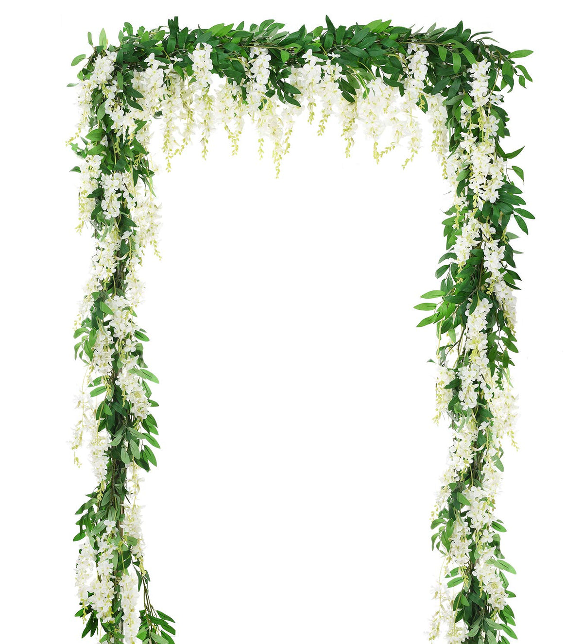2Pcs 6Ft/Piece Artificial Flowers Wisteria Garland Artificial Wisteria Vine Hanging Flower Greenery Garland Garden