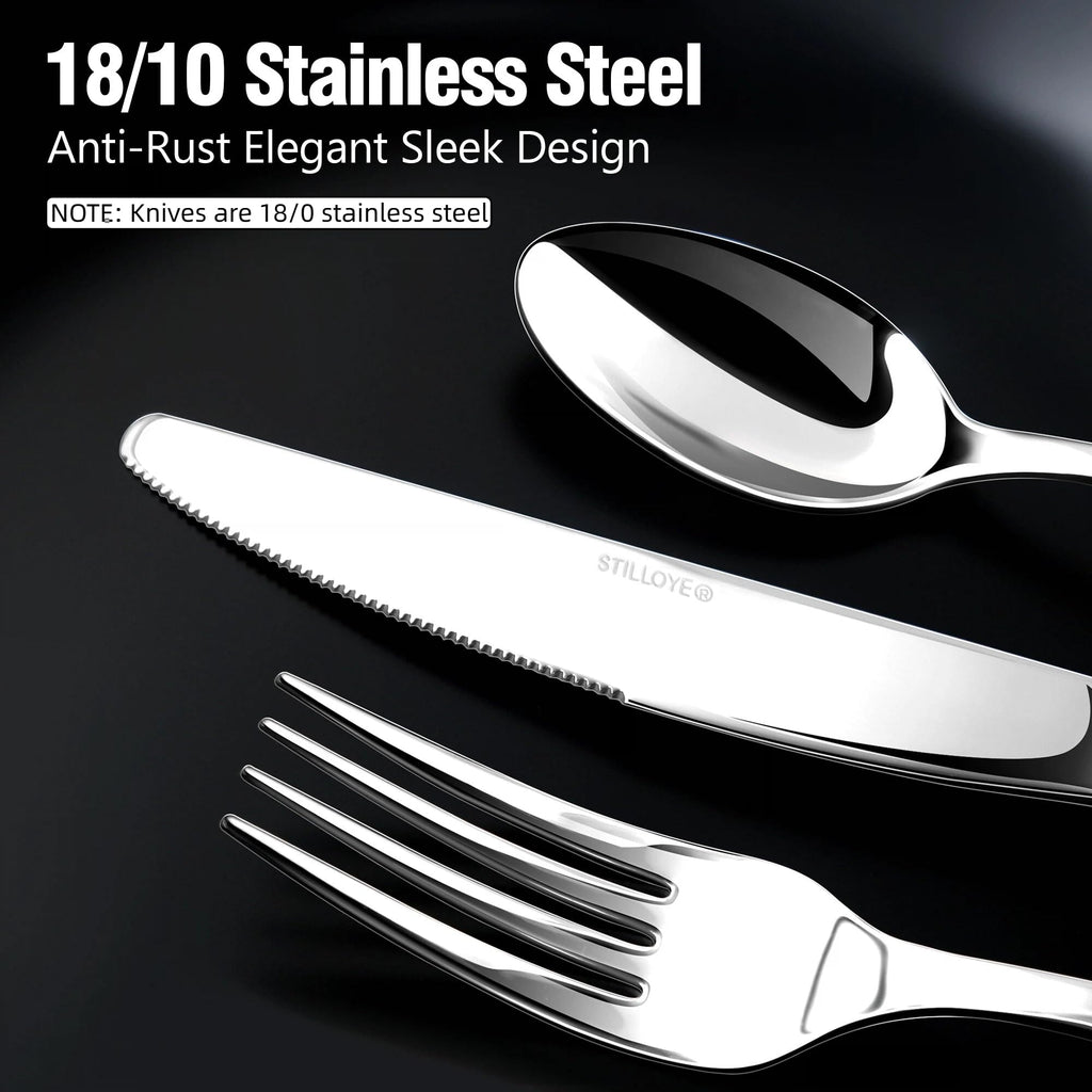 18/10 Silverware Set for 6, 30 Piece Stainless Steel Flatware Cutlery Set