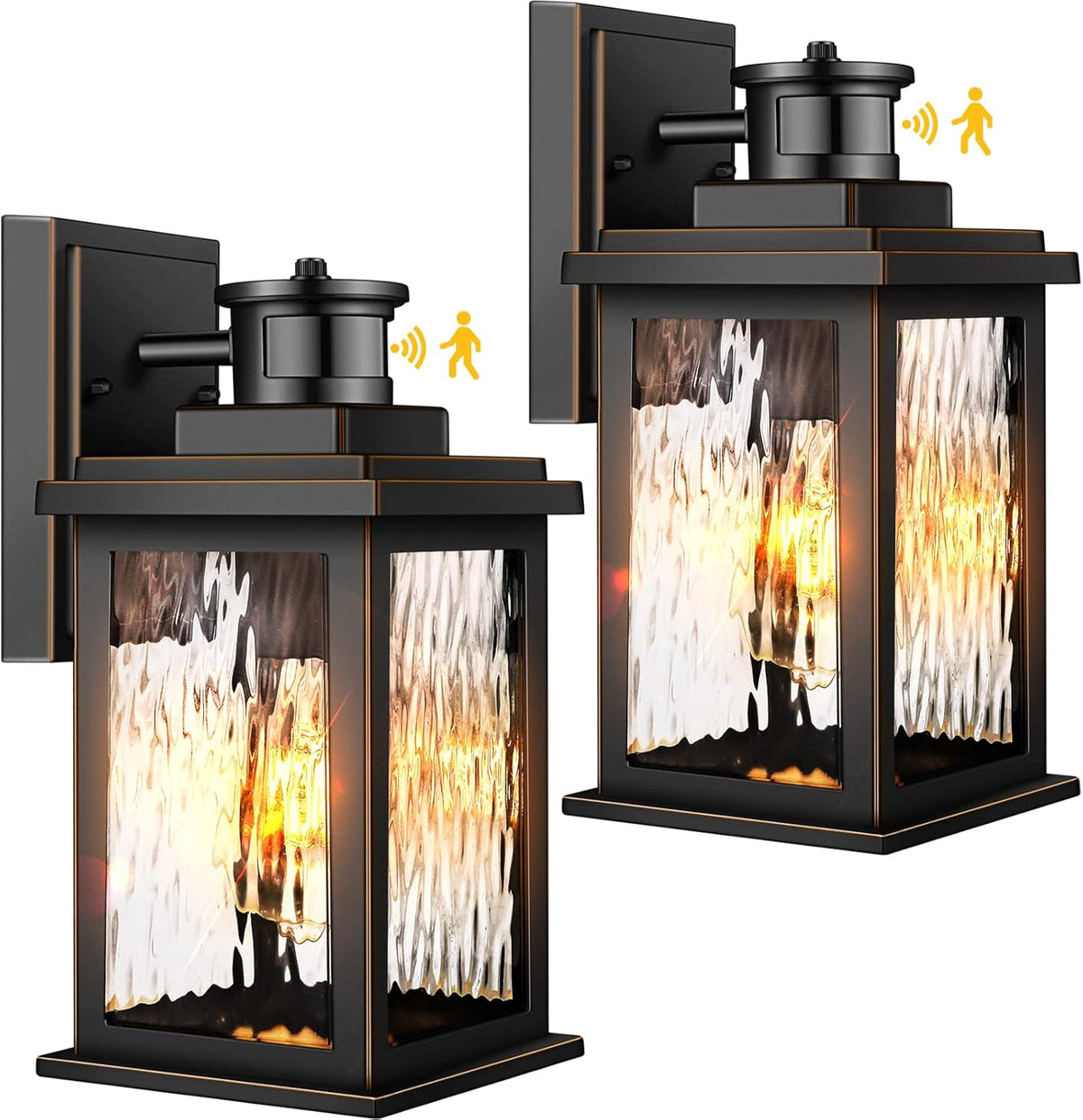 2 Pack Motion Sensor Outdoor Lights, Dusk To Dawn Outdoor Lighting, Modern Led Exterior Light Fixture