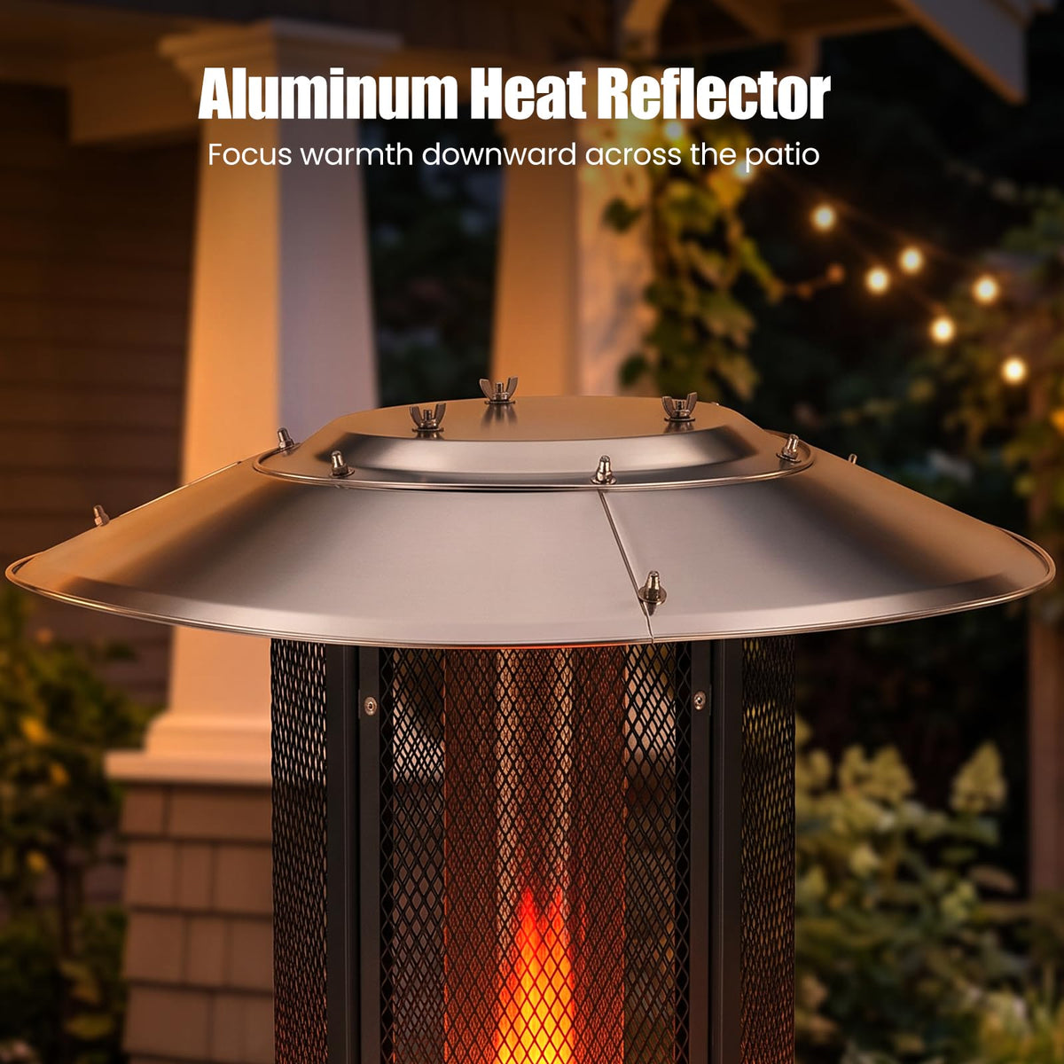 Propane Patio Heater with Wheels, Easy Ignition, 34,000 BTU