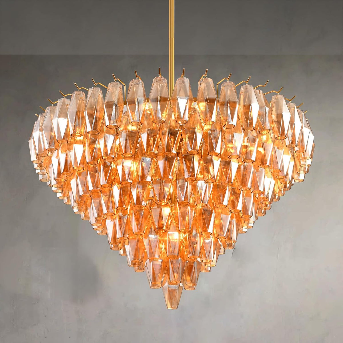 36" 20-Light Large Modern Tiered Round Chandelier