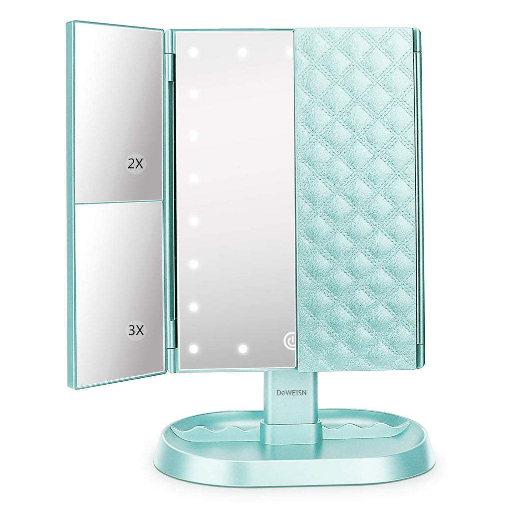 Trifold Lighted Vanity Makeup Mirror with 21 LED Lights