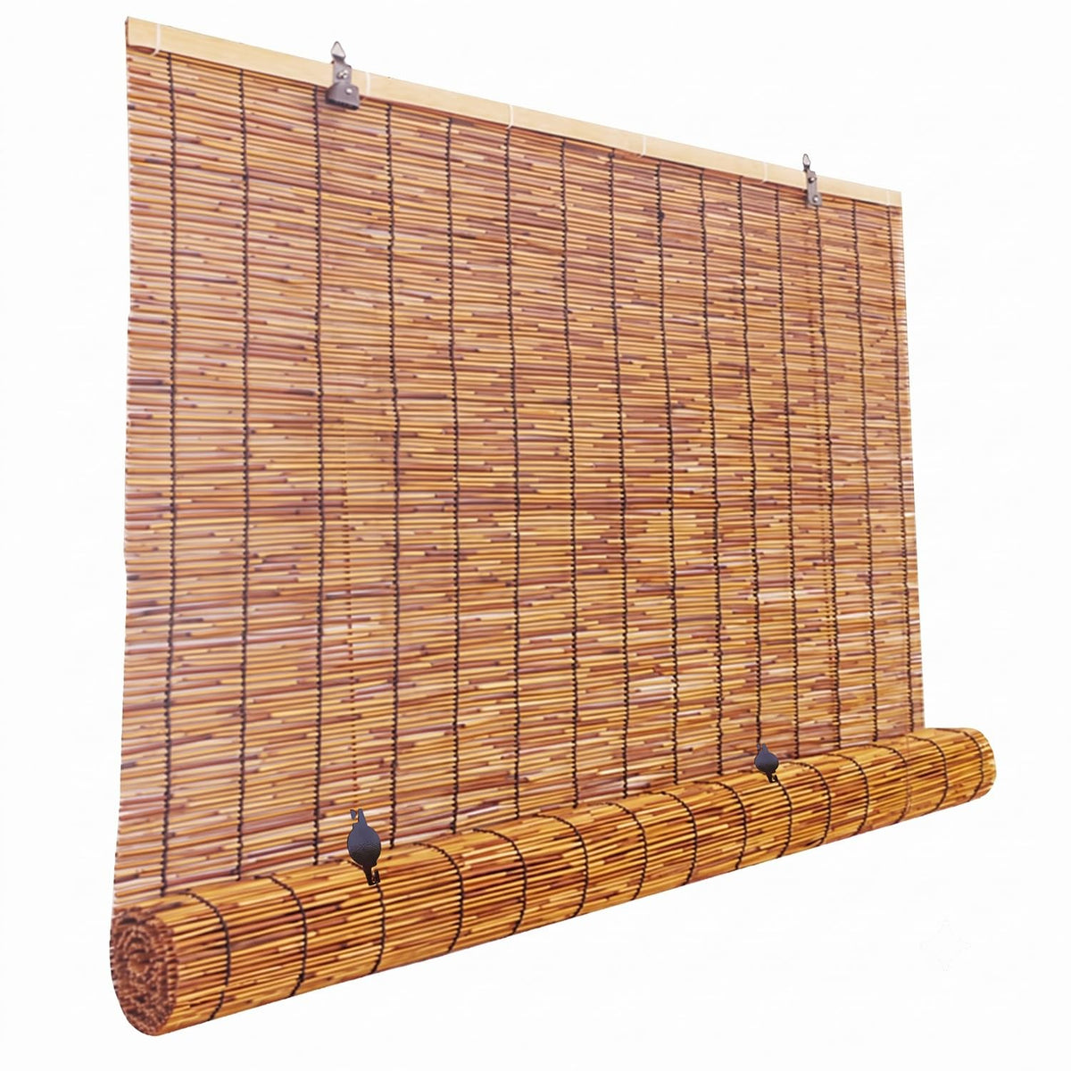 Patio Shades from Bamboo Outdoor Roll up Shades for Porch Privacy Blinds, Cordless Blackout Roller Blinds from