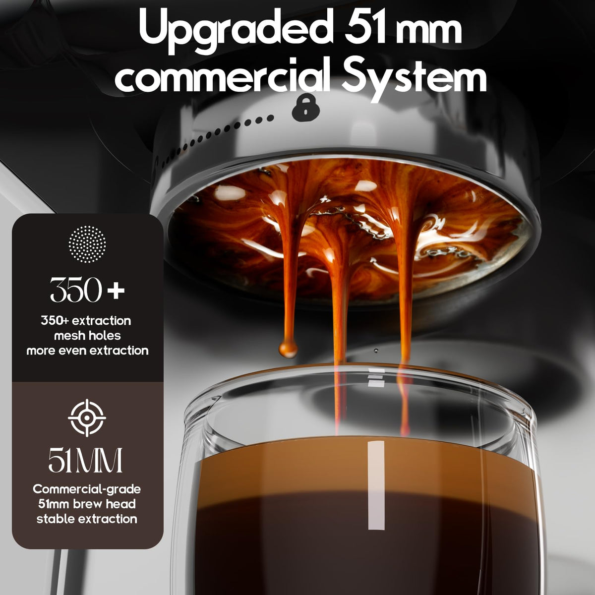 Espresso Machine,Stainless Steel Coffee Machine,Visible Pressure Guagem