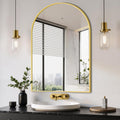 Arched Bathroom Mirror, 24"x36", Gold