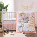 3 Piece Baby Crib Bedding Set for Girls - Newborn, Infant & Toddler Nursery Bed Set Decor with Fitted Crib Sheet