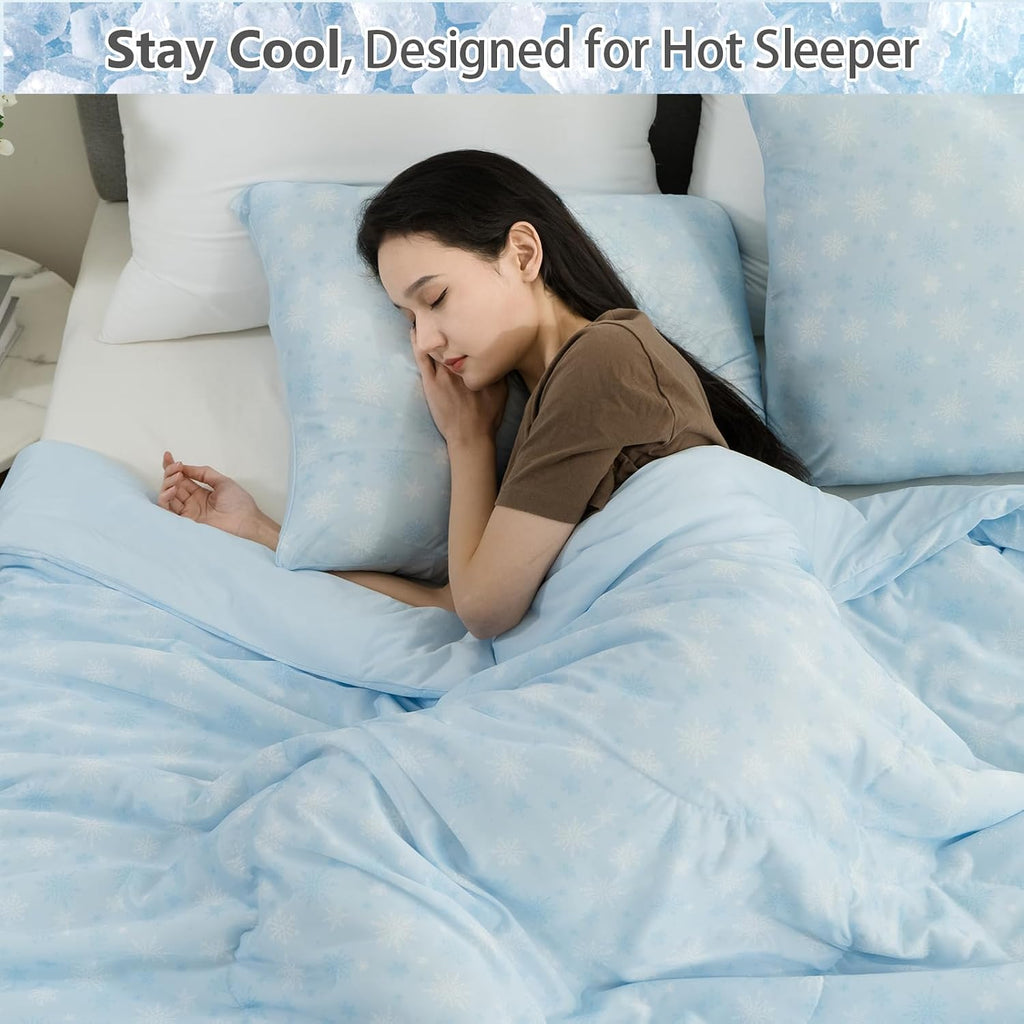 Cooling Comforter Twin Double-Sided Cold Tech Fabric, Cooling Blanket for Hot Sleepers, Q-Max >0.45 Soft Breathable