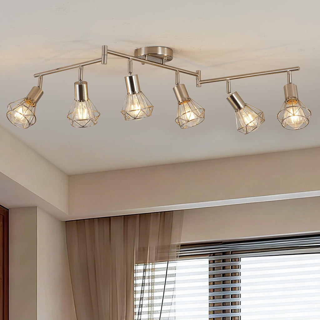 Farmhouse Track Lighting Fixtures Ceiling with Flexibly Rotatable Light Heads - Kitchen Lights Ceiling Mount