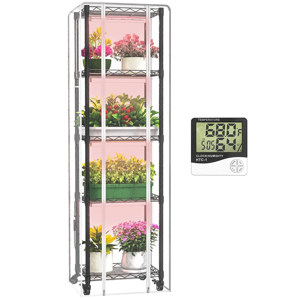 Indoor Greenhouse with Grow Lights 40W, 15.7" L×11.8" W×62.3" H
