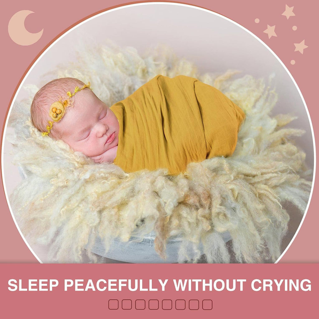 6 Pack Large Muslin Swaddle Blankets for Newborn, Bright