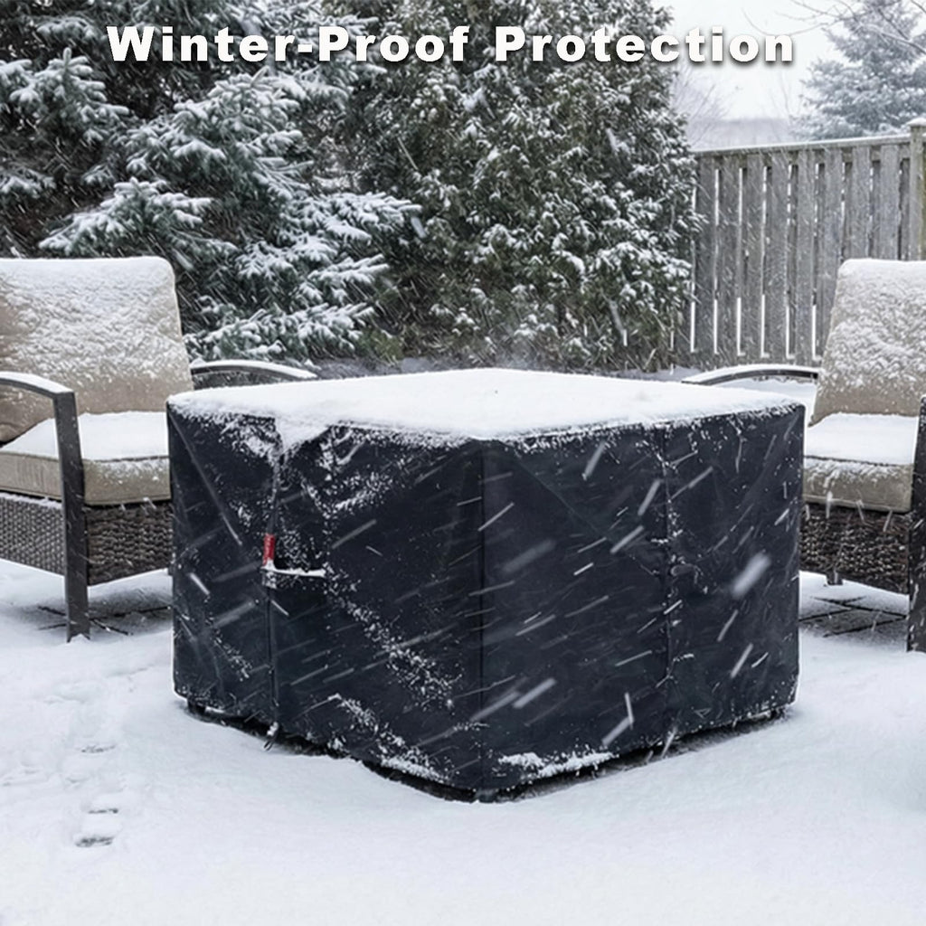 Gas Fire Pit Cover Square 32"L x 32"W x 24"H, Waterproof 600D