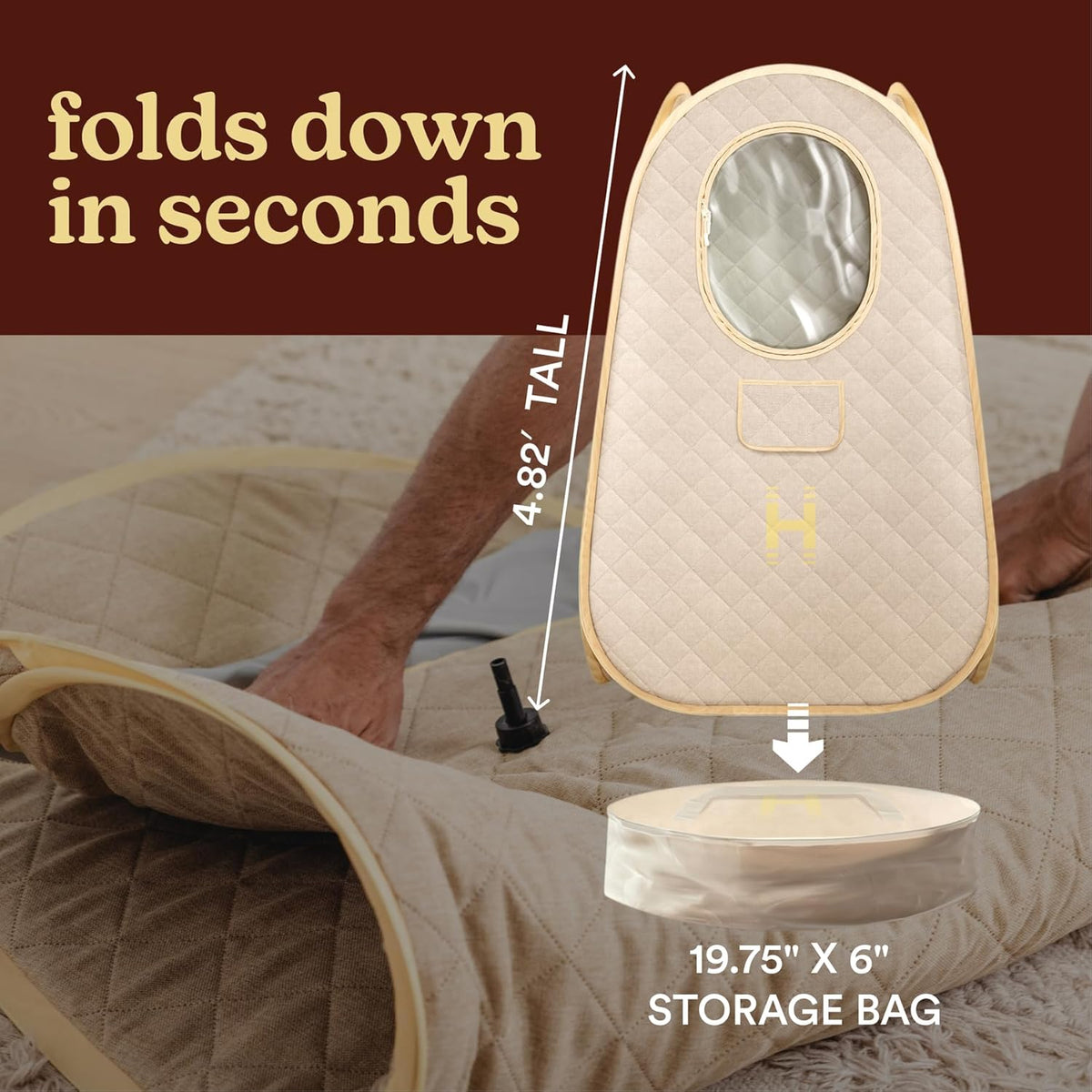 Portable Sauna - Collapsible Personal Steam Sauna for Stress Relief & Muscle Relaxation, Fast 1-Min Setup