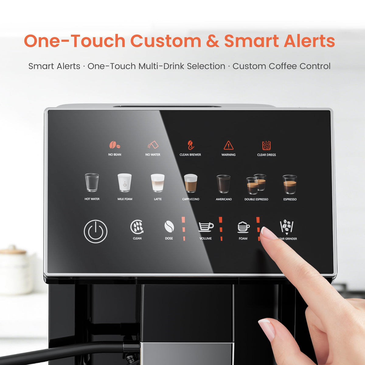 Automatic Espresso Machine with Grinder & Milk Frother