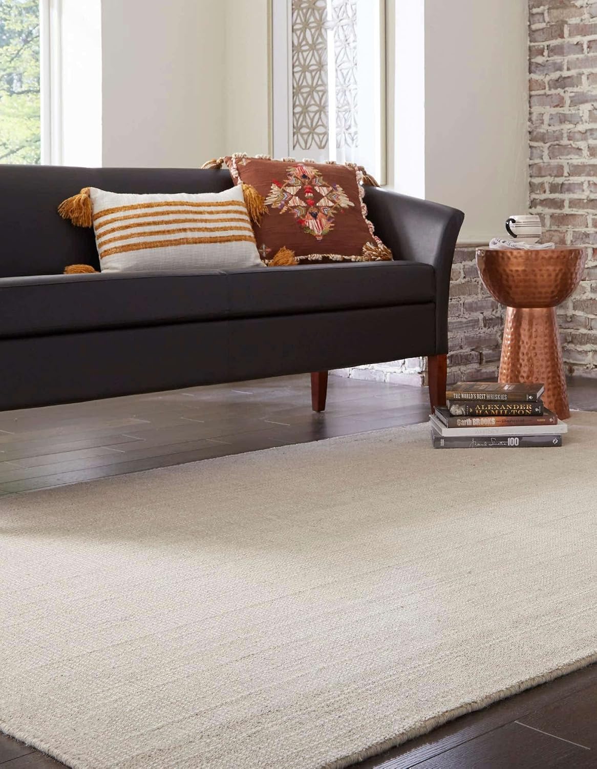 English Manor Collection Area Rug - Farmhouse Rectangle, Vanilla Bean/ Ivory)