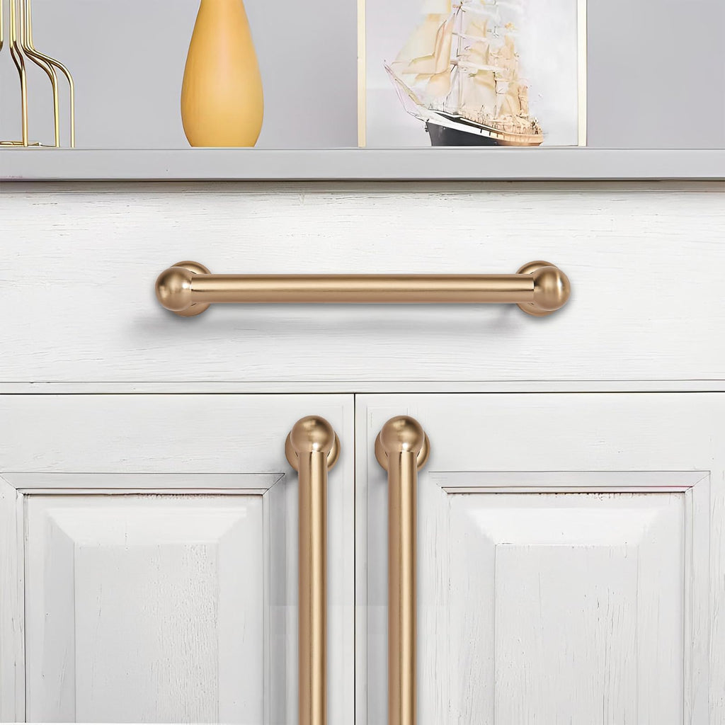 2 Pack 10 inch(256mm) Hole Center Champagne Bronze Cabinet Pulls Honey Brass Solid Heavy-Duty Champagne Brass Cabinet