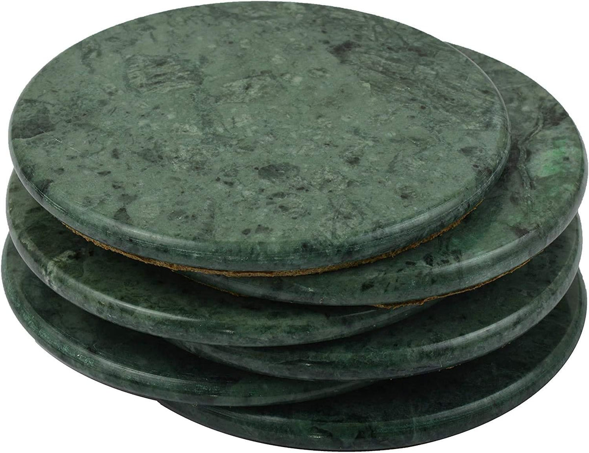 Marble Stone Coasters Mirror Polished Best Marble Stone Coasters with a fine Color and Solid Build Material (6 Pack - Set of 6