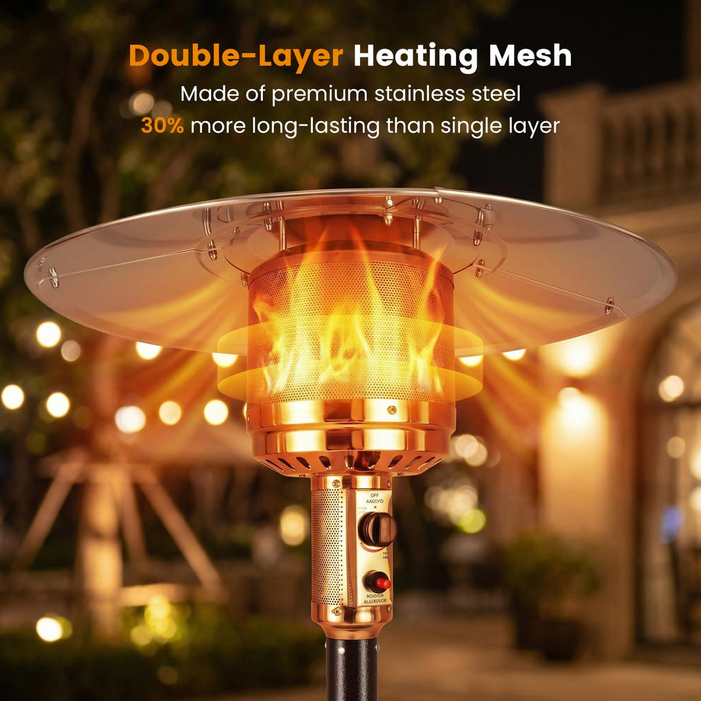 50, 000 BTU Propane Patio Heater with Easy Ignition, Bronze