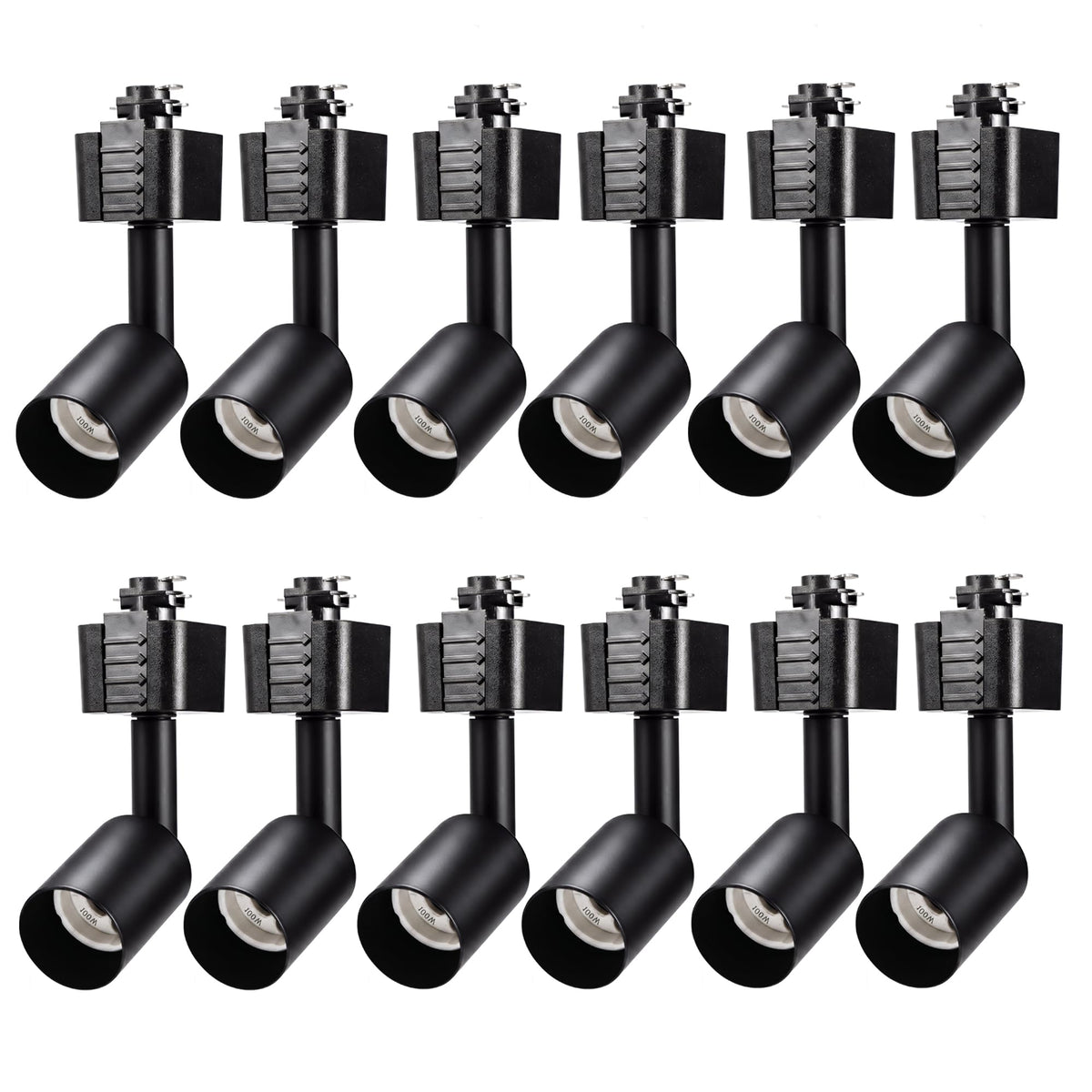 12 Pack] H Type Track Lighting Heads to Gu10 Base Socket Light Direction Adjustable,Black