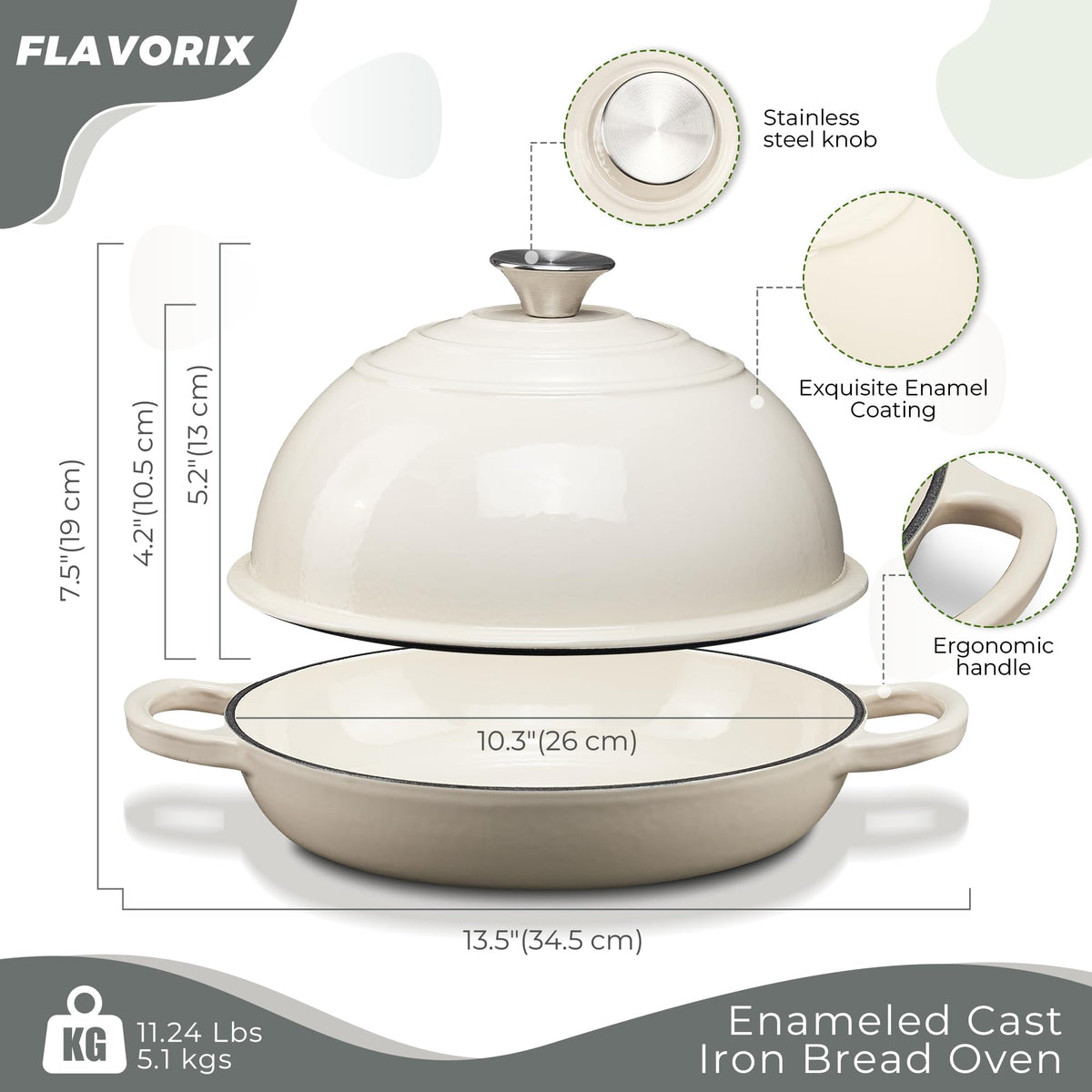 Enameled Cast Iron Bread Oven for Sourdough