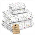 100% Organic Cotton Flannel Sheets Bed Set, Linen Blooms