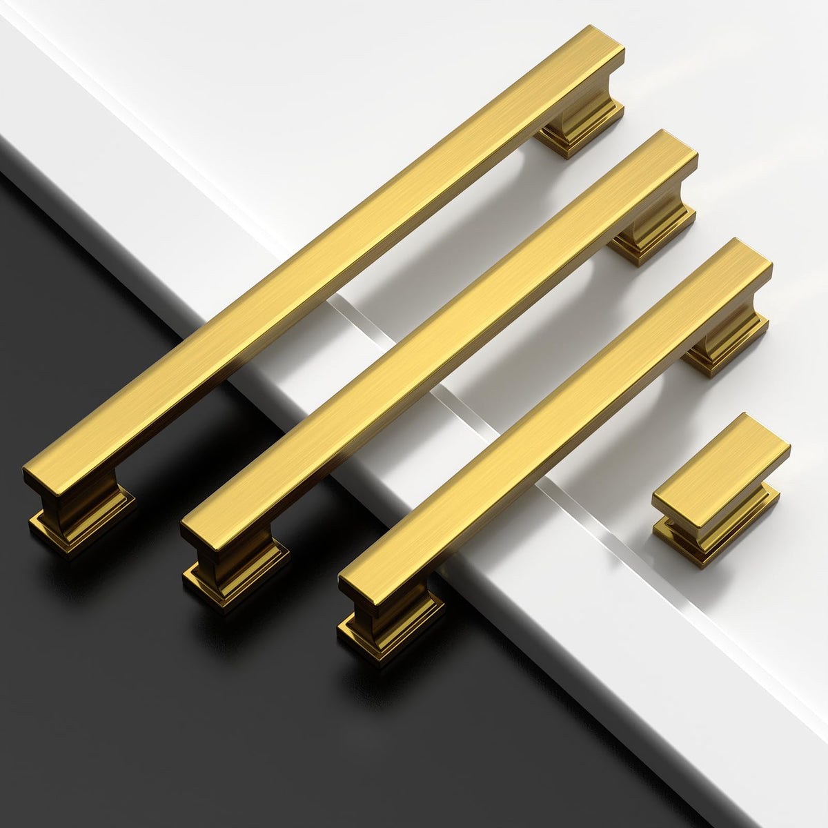10 Pack 10 inch Vibrant Brushed Moderne Brass Cabinet Pulls