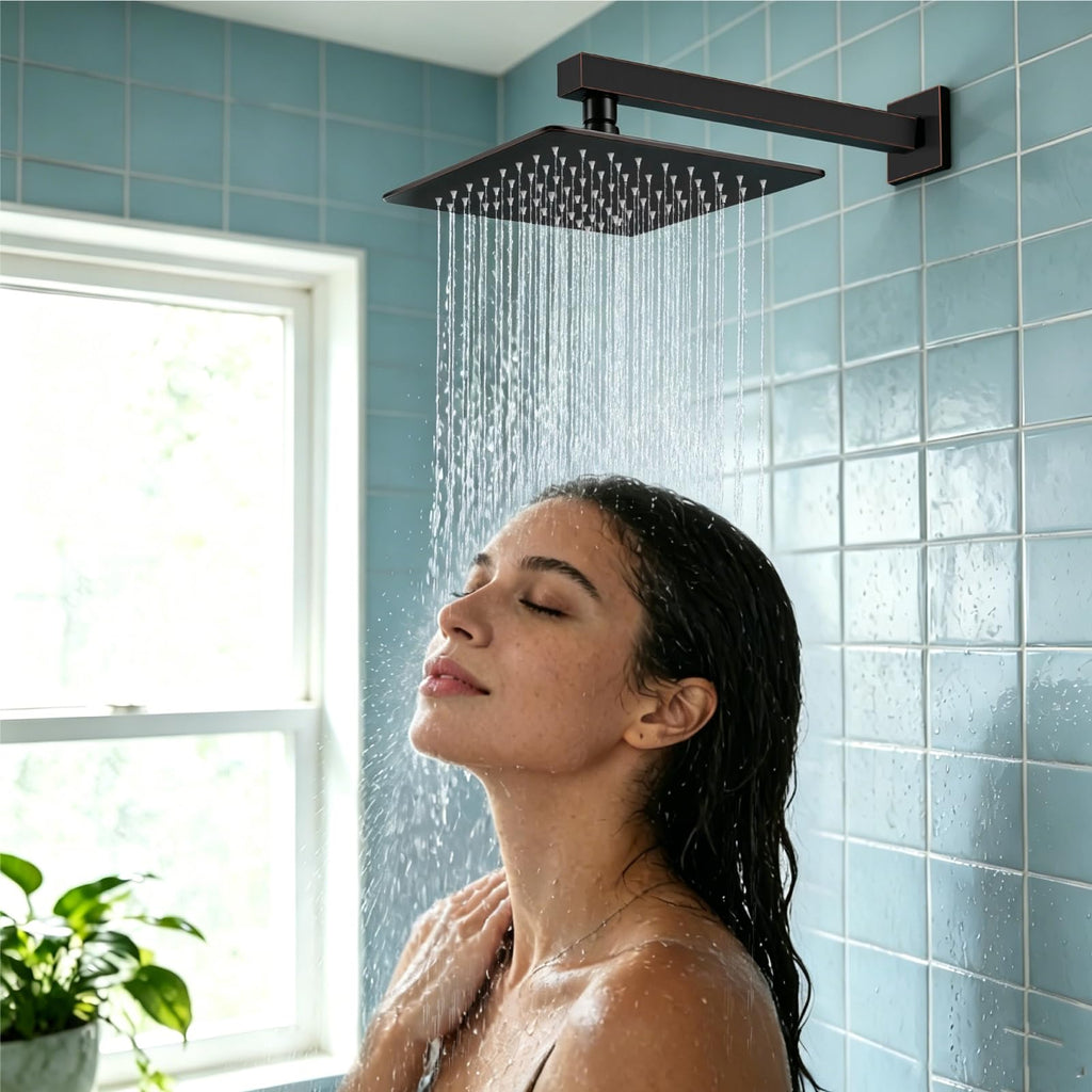 Square Rain Shower Head,High Pressure,Oil Rubbed Bronze 12 Inch