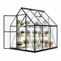 6 x 6 FT Polycarbonate Greenhouse for Outdoors, Heavy Duty Walk-in Greenhouses with Roof Air Vent, Aluminum Outdoor