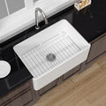 Farmhouse Sink 27 x 18 Inch White Fireclay Apron Front Kitchen Sink | & laundry,Heavy duty single bowl, Resistant to