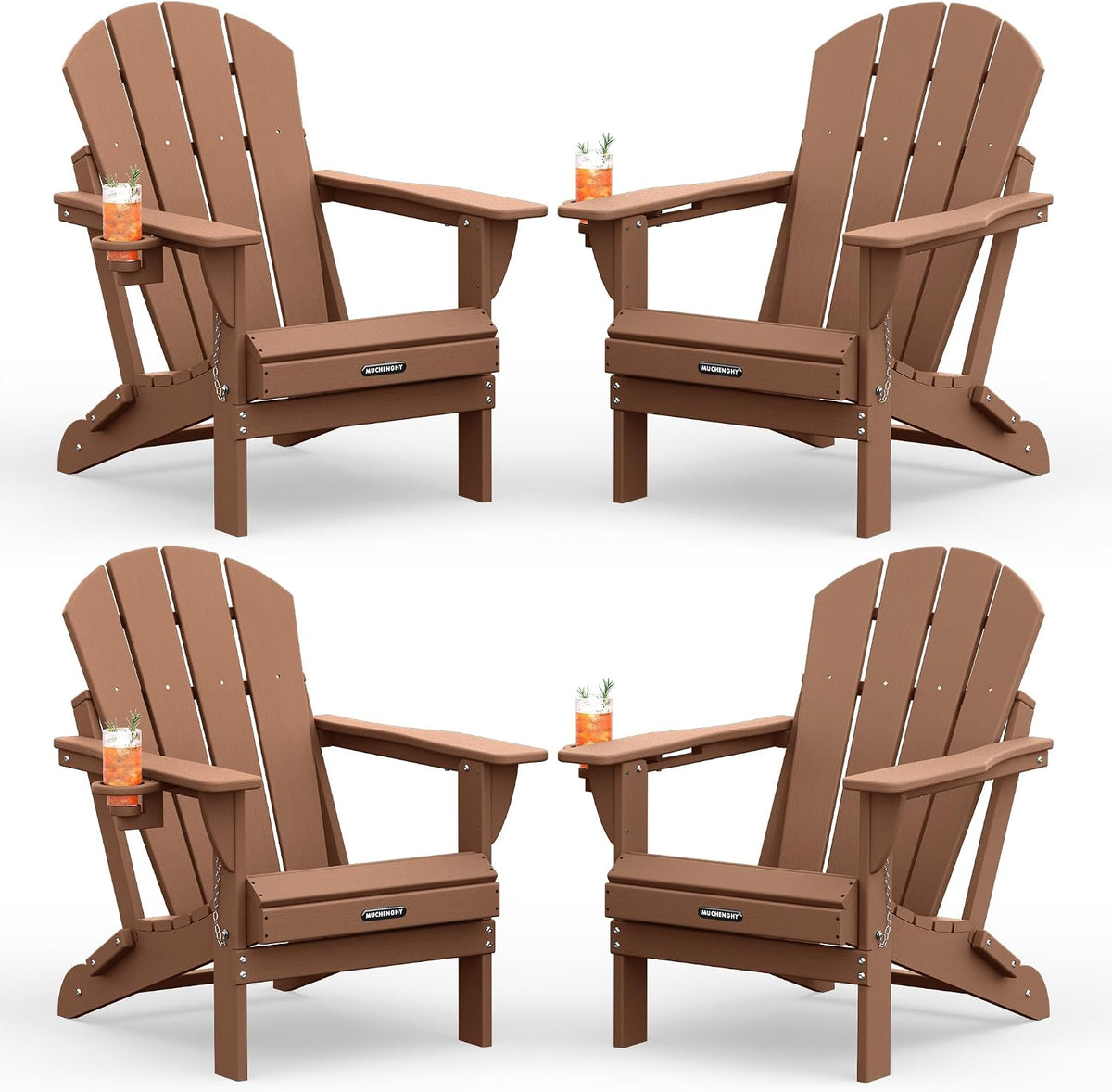 Folding Adirondack Chairs 4 Pack, Patio Chairs, Lawn Chairs, Outdoor Chairs, Adirondack Chair Plastic, Fire Pit