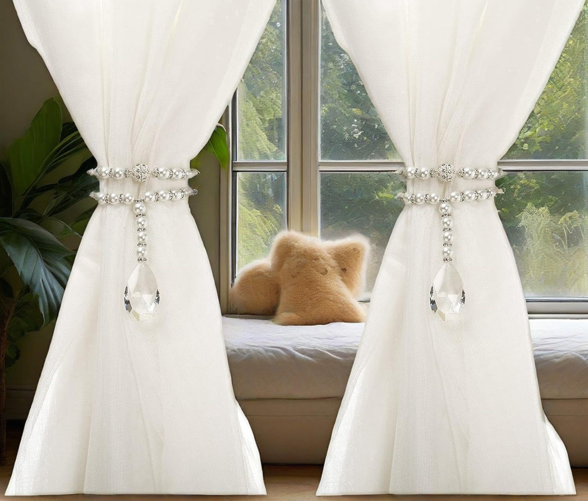 Luxury Pearl Beaded Magnetic Curtain Tieback, Pearl