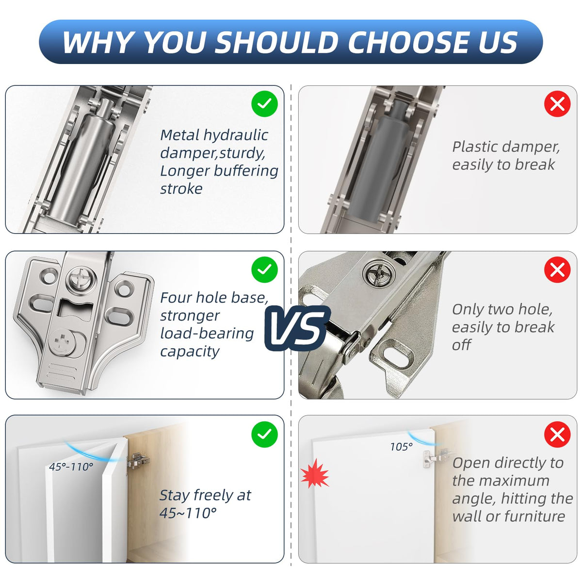 60 Pack Frameless Inset Soft Close Cabinet Hinges Clip on, 3D Adjustable European Cabinet Door Hinge, Self Close