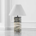 Mackenzie Cream/White Marble Square 25-inch Table Lamp Living Room Home Office Desk Nightstand (LED Bulb Included)