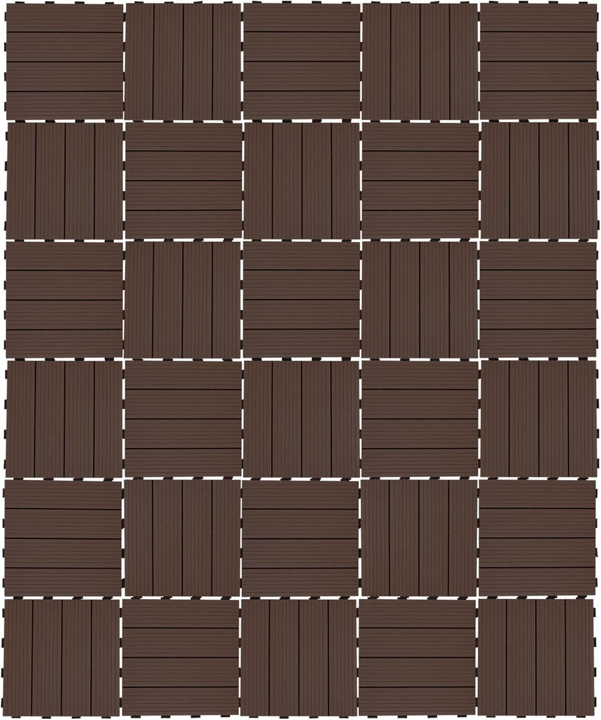 Interlocking Deck Tiles, 30Pcs 11.8"x11.8" Outdoor Water-Repellent Flooring Tiles Plastic Interlocking Patio Deck Tiles