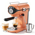 Espresso Machine, Compact Espresso Maker with Milk Frother, Orange