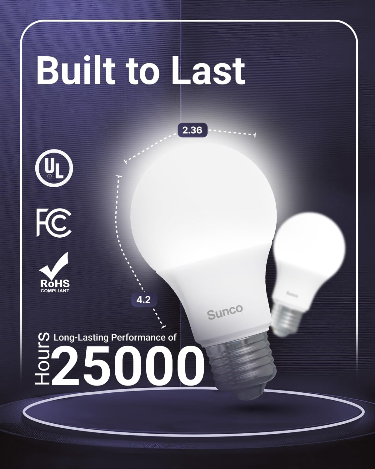 24 Pack A19 LED Light Bulbs, [Focos para Castelune], E26 Base Lamp Bulb for Bedroom Bathroom, 850 LM, 8W (60W Equivalent)