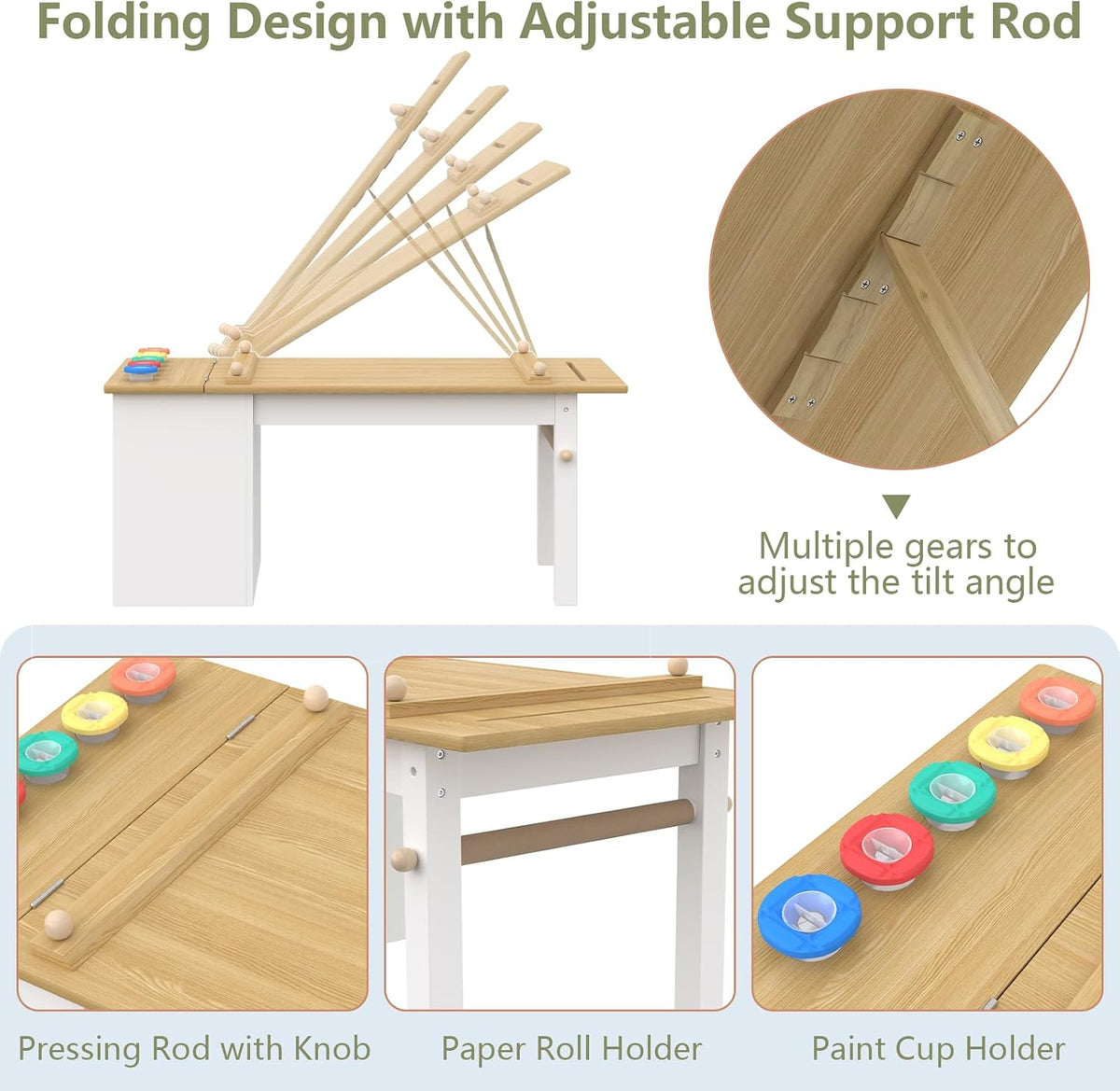 Art Kids Table and Chair Set with Storage, Child Table and Chair Set