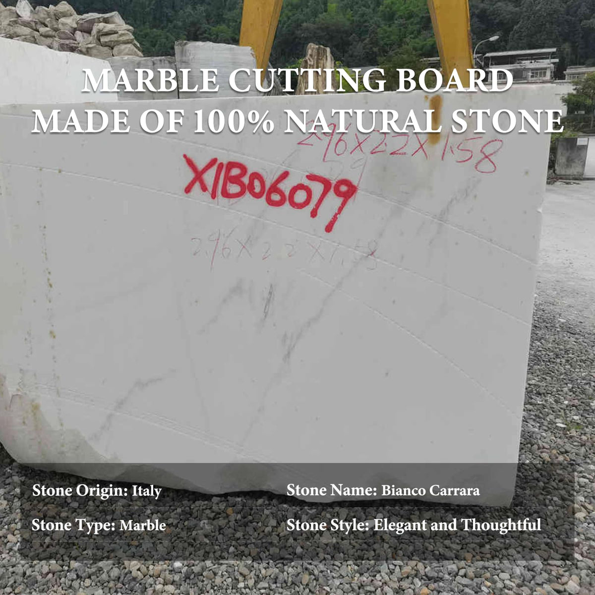 Italian Carrara Marble Cutting Board, 16x20inch Extra Large Hand Crafted Marble Slab for Cheese, Charcuterie, Pastry