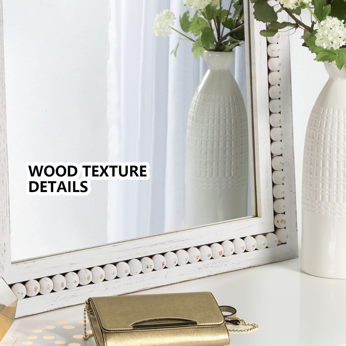 Rustic Full Length Mirror, 18x48" Wood Bathroom Vanity Full Body Wall Mirror