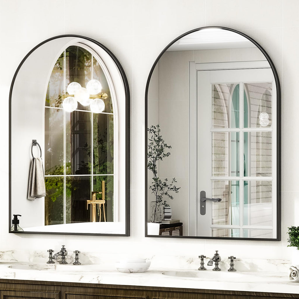 Arched Wall Mirror 30"x40" Black Arch Bathroom Vanity Mirror