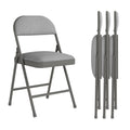 4 Pack Padded Cushion and Back Folding Chairs, Fabric Dining Chair Set with Steel Frame Metal, for Indoor and