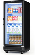 6 Cu.Ft Commercial Refrigerators, Display Fridge with Double-Tempered Glass Door, Beverage Cooler for Bar, Office