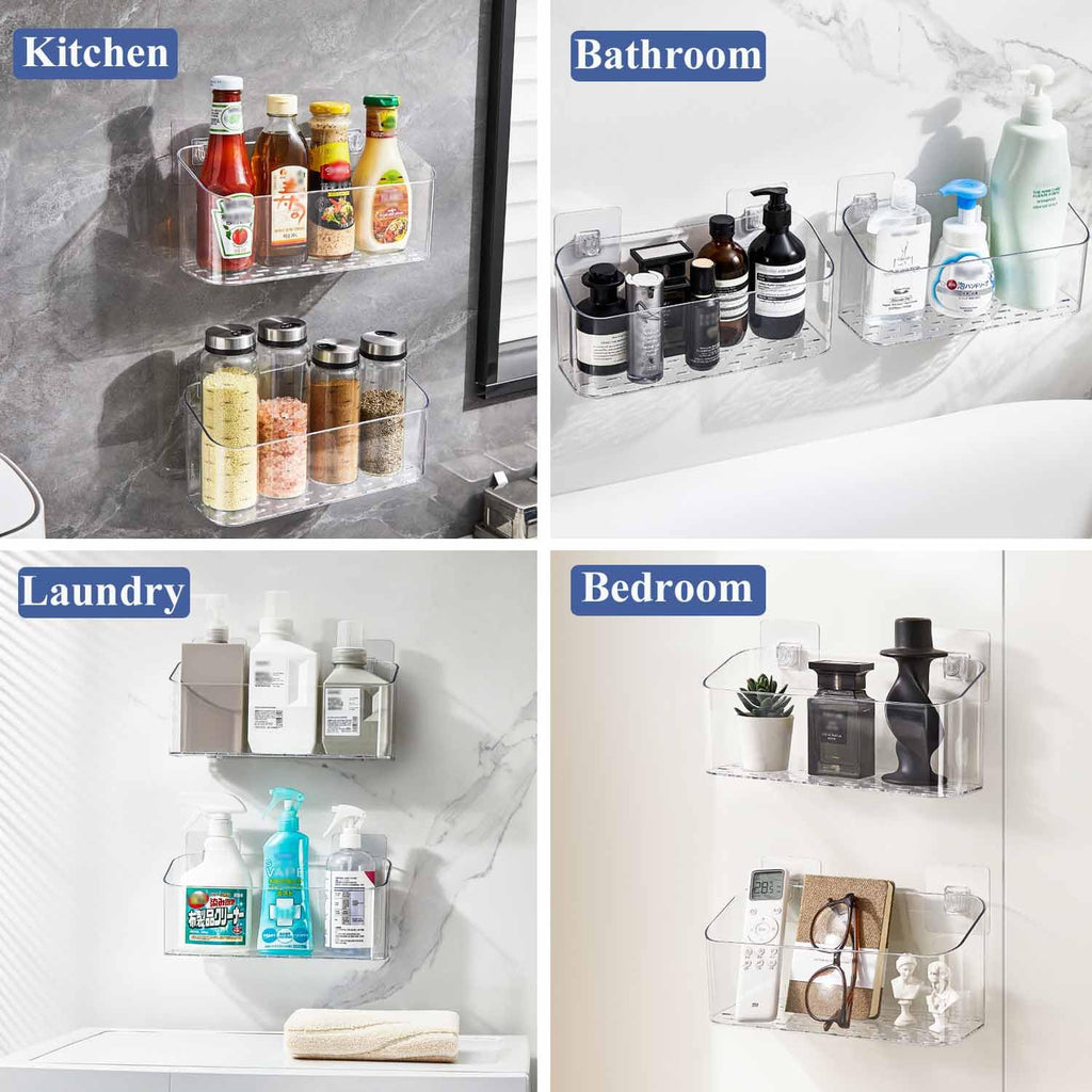 2 Pack Clear Bath Toy Storage Organizer for Baby & Toddler Shower