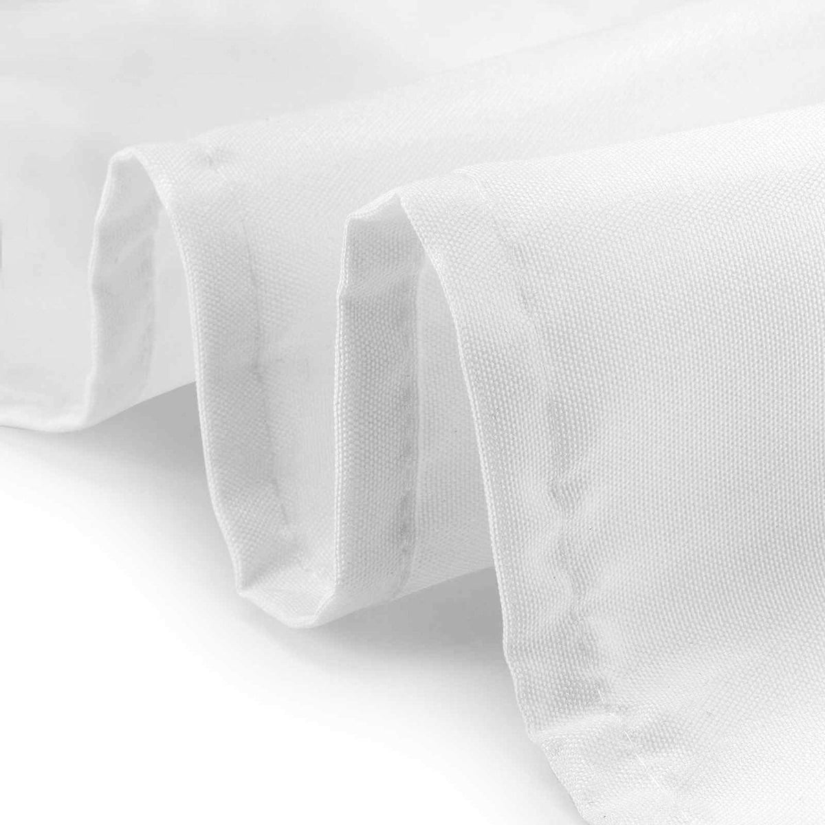90" Round Premium Tablecloth for Wedding/Banquet/Restaurant - Polyester Fabric Table Cloth - White