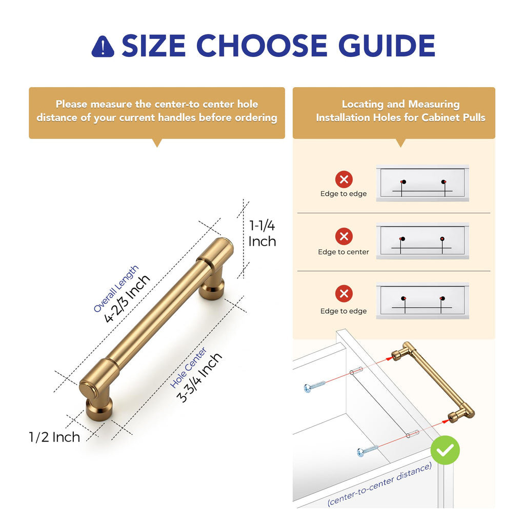Polished Champagne Bronze Cabinet Handles 3-3/4 Inch 10 Pack