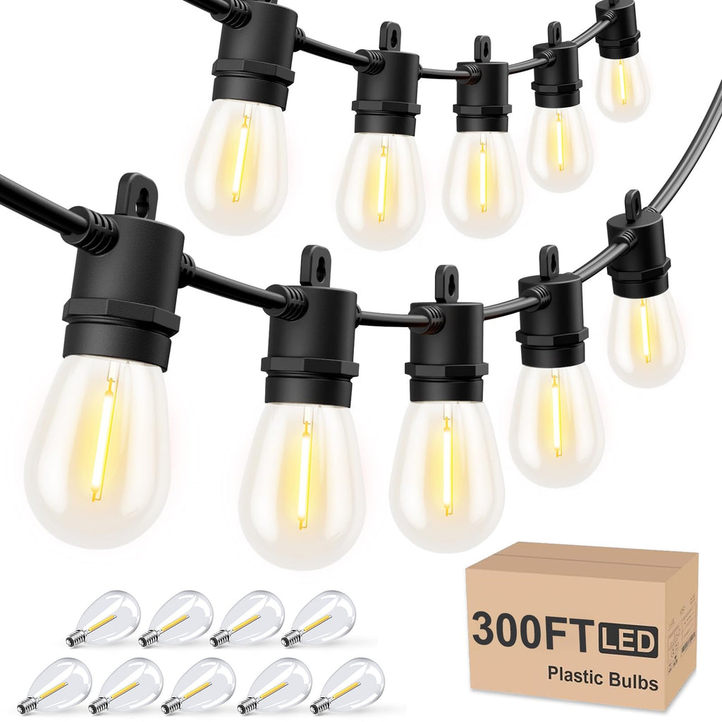 300 FT Outdoor String Lights, Patio Lights for Outside Waterproof