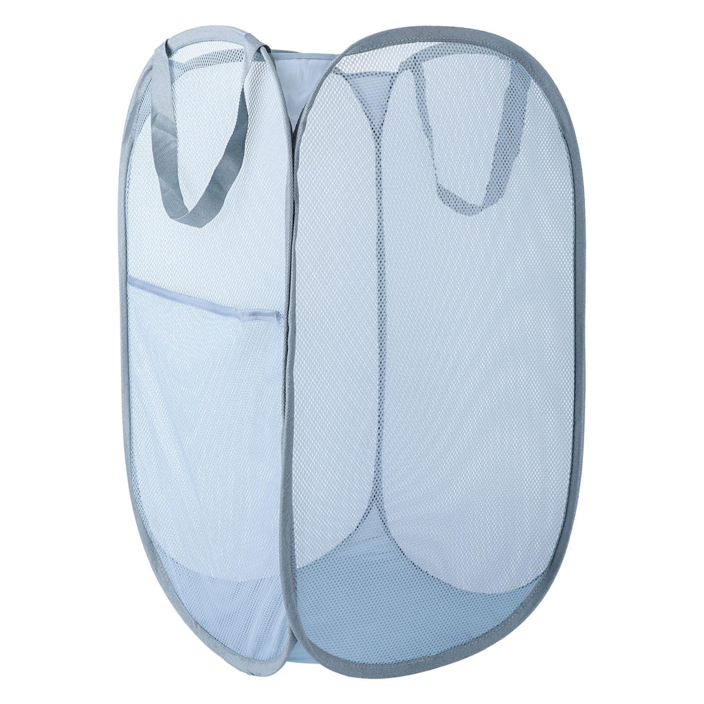 Pop Up Laundry Hamper 100L, Large Collapsible Mesh Basket with Pocket