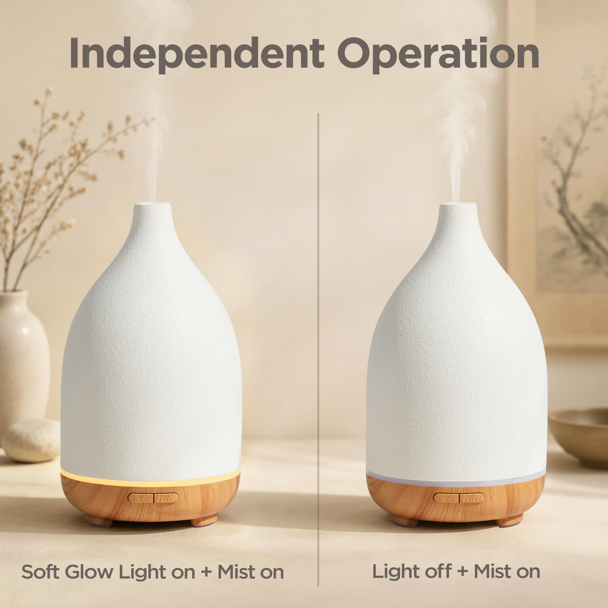 150ml Ceramic Essential Oil Diffuser, Diffusers, Yellow