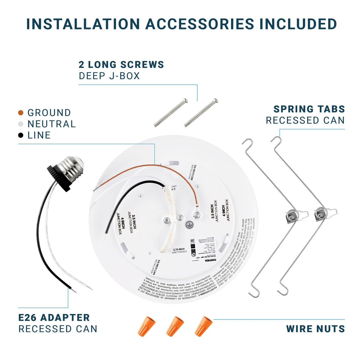 24 Pack 5/6 Inch Dimmable LED Disk Light Surface Flush Mount 15W, UL Listed, Recessed Retrofit Ceiling Low Profile