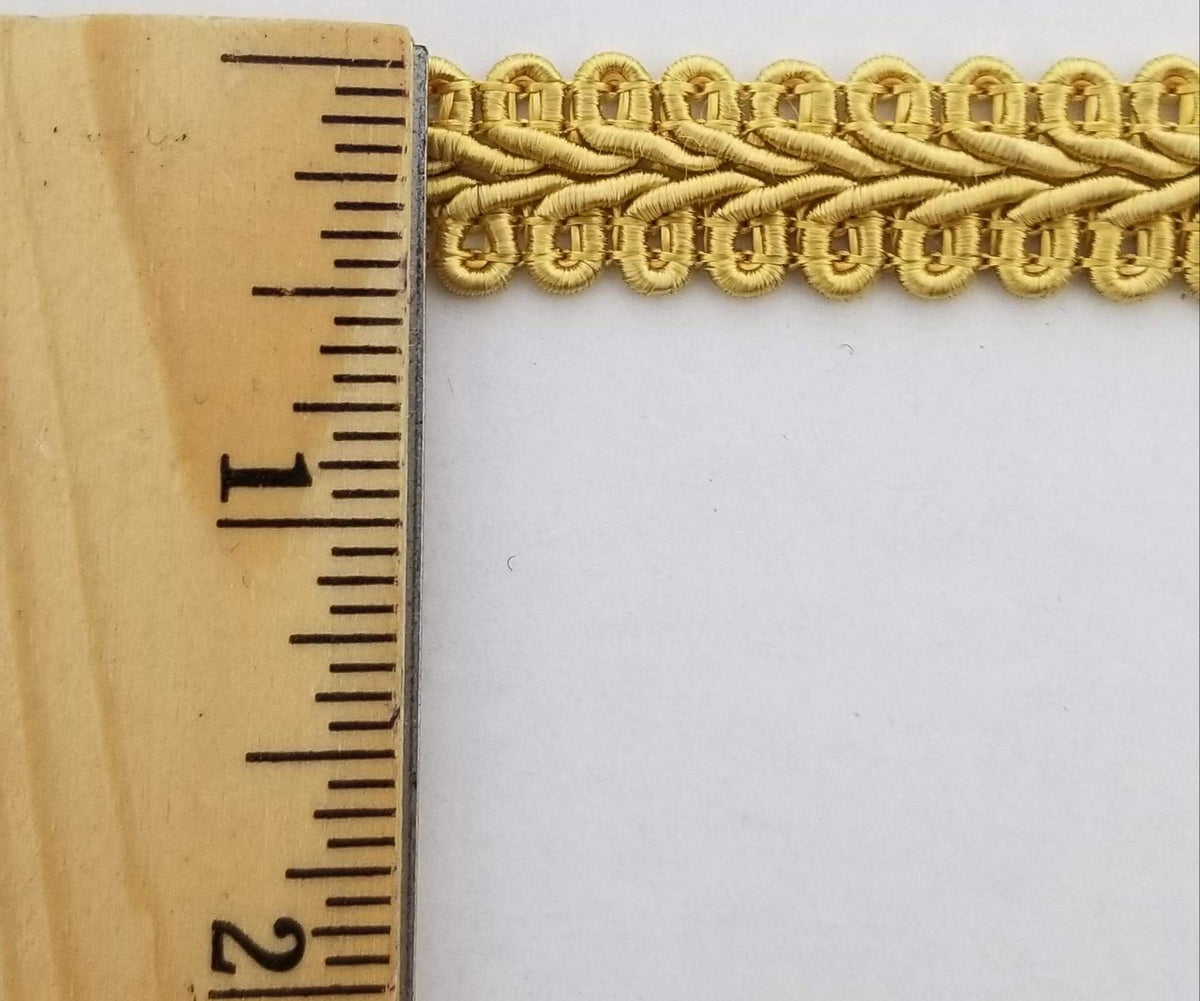 1/2" Chinese French Braid Gimp Trimming - 10 Continuous Yards - Many Colors! (Mustard)