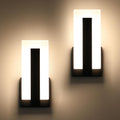 Modern LED Wall Sconce Dimmable Wall Mounted Lamp Set of 2, Black 3000K Warm White Wall Lamp, Hardwired Bathroom